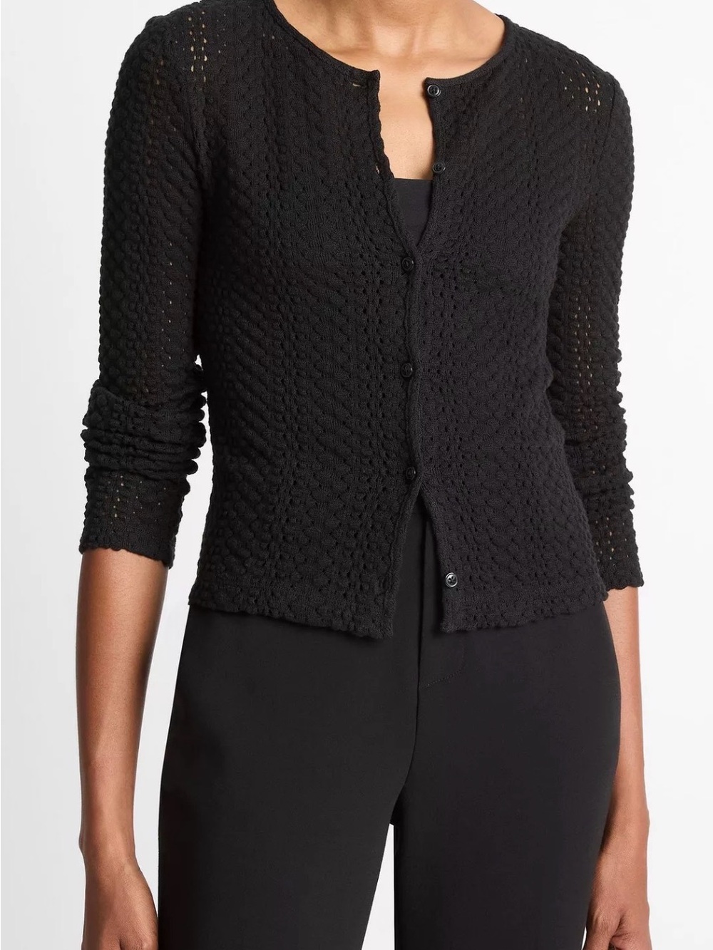 Vince Textural Cotton Cardigan